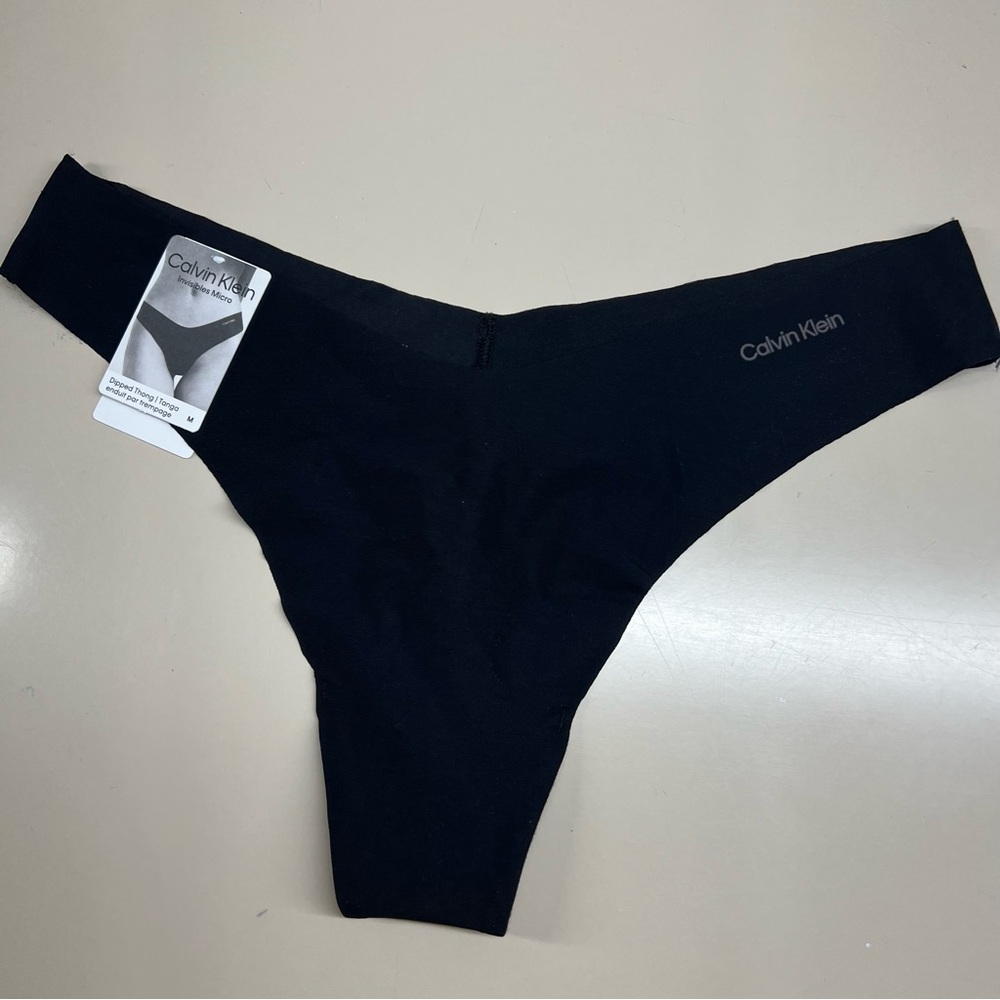 NWT Black Dipped Thong